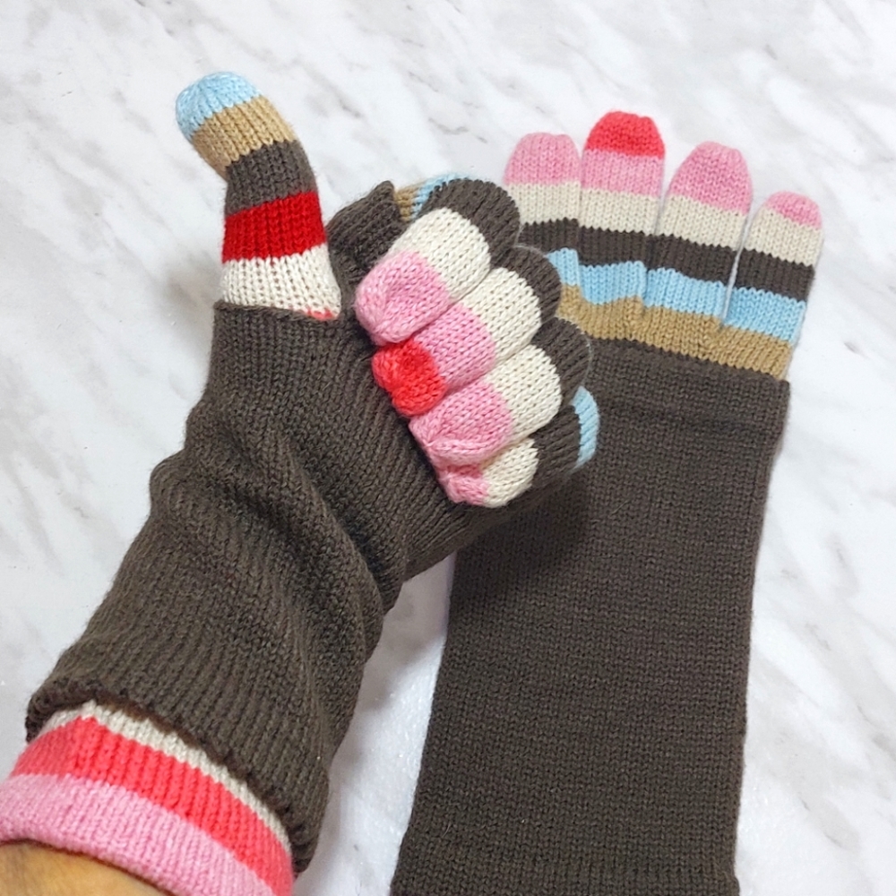 ⛄️ Aero by Aeropostale Multicolored Knit Gloves - Size M